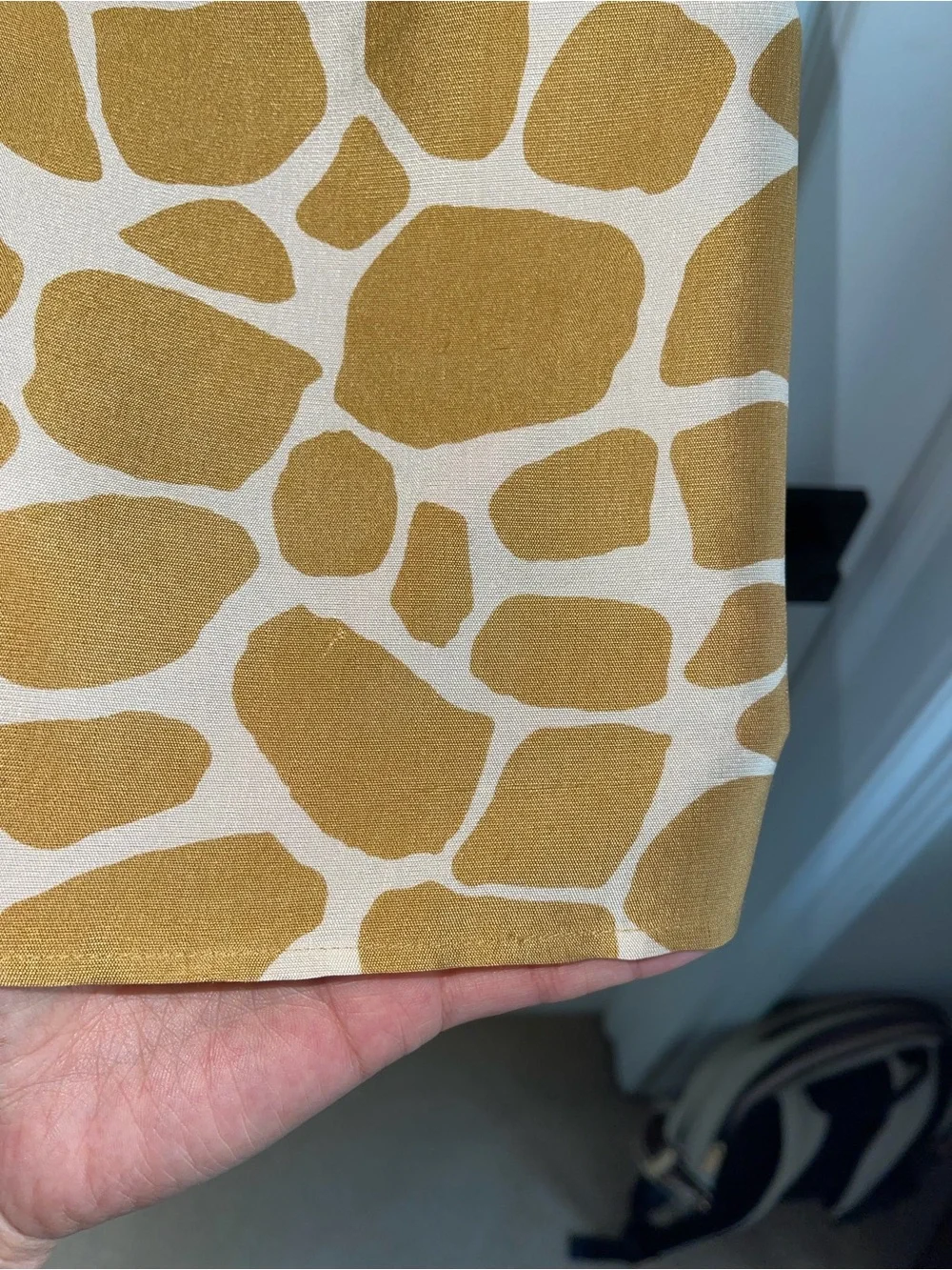 J.Crew 100% Silk Giraffe Print Tie Shoulder Tank Top Size 8 Mustard Beige